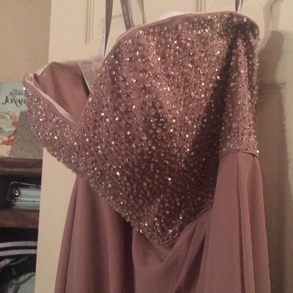 Strapless NWT Beaded Maxi Evening Prom Dress
